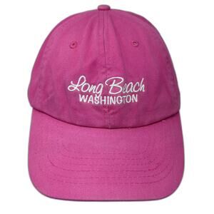 DPC Baseball Cap Pink White OS Long Beach Washington Embroidered Cotton Hat